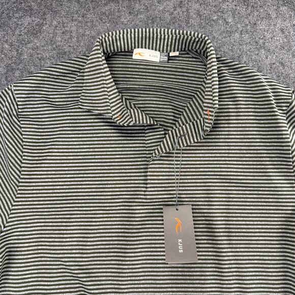 Kjus Mens Lee Polo Multi-Stripe‎ Golf Shirt Gray Green 56 2XL XXL Prep Dad LOGO - Picture 4 of 11